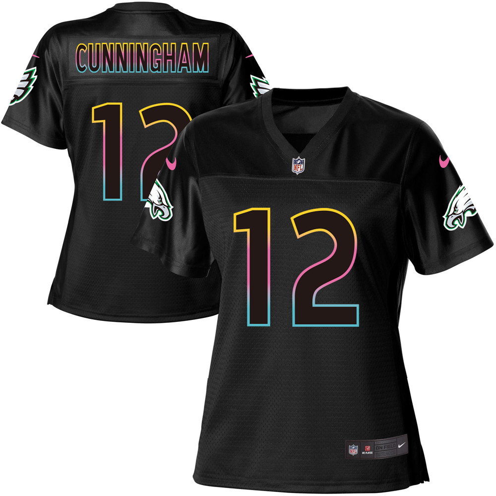 Women's Game Randall Cunningham Nike Jersey Black - #12 Fashion NFL Philadelphia Eagles